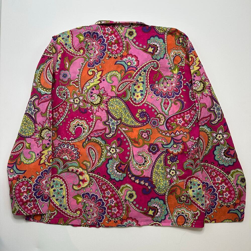 Vera Bradley Cotton Paisley Button Front Top - Picture 7 of 7